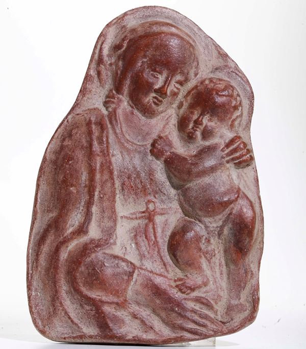 Madonna con bambino di modello rinascimentale. Plasticatore del XX secolo