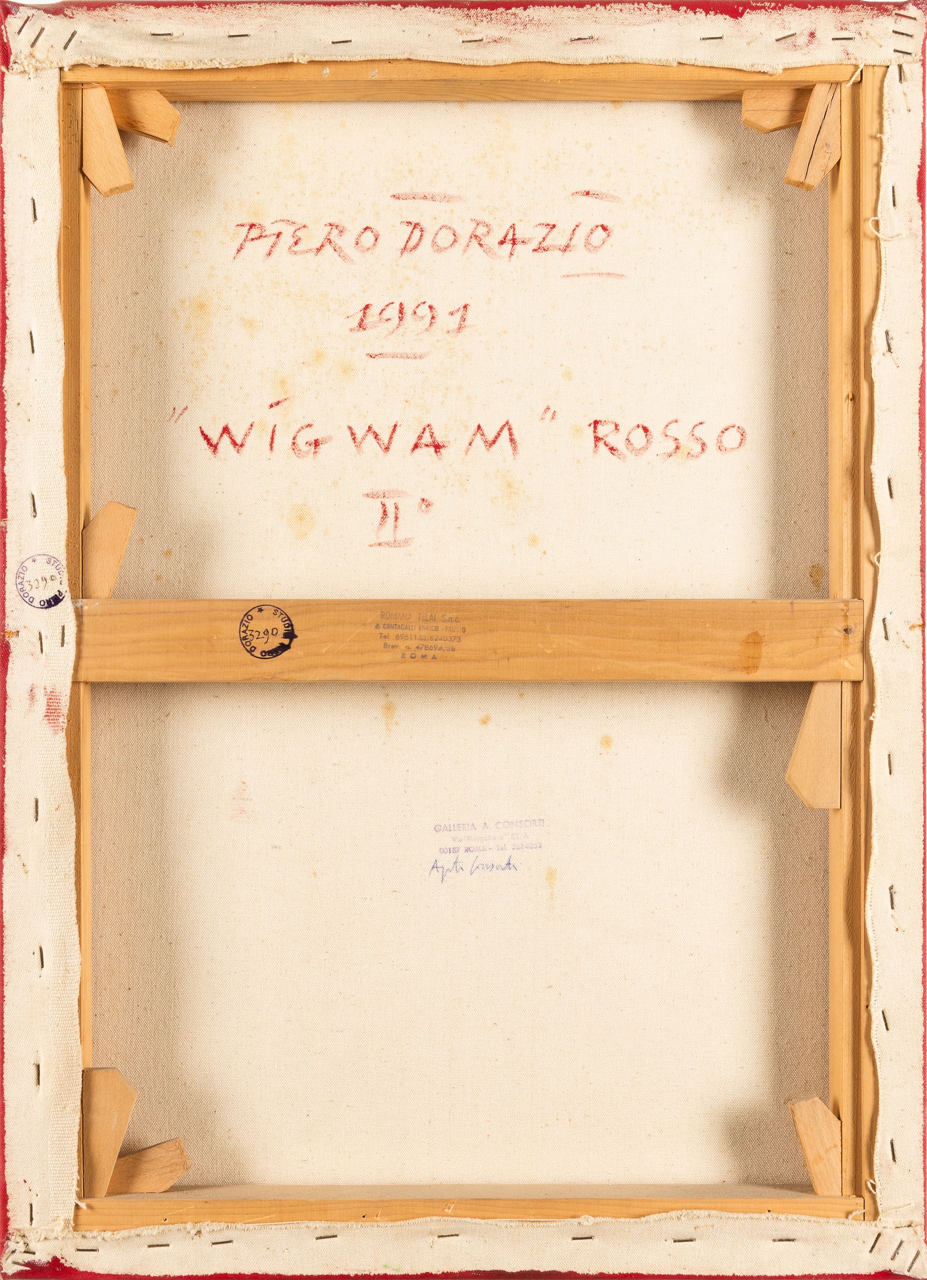 Piero Dorazio - Wig Wam Rosso II, olio su tela, 1991