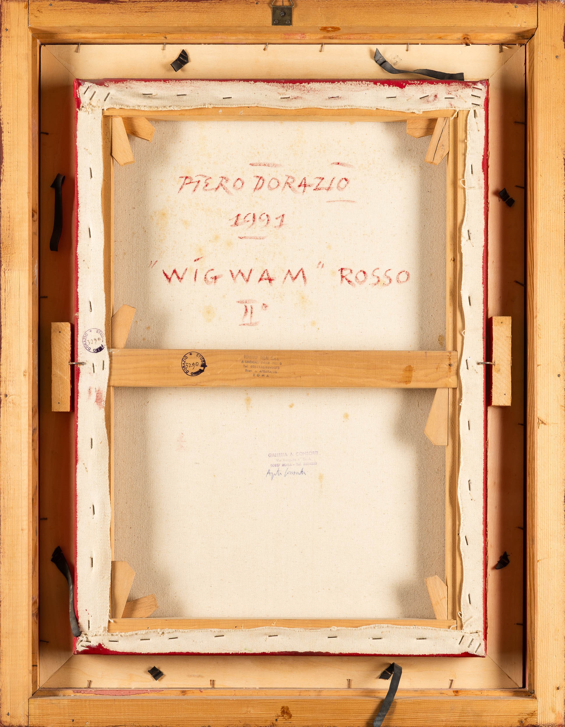 Piero Dorazio - Wig Wam Rosso II, olio su tela, 1991