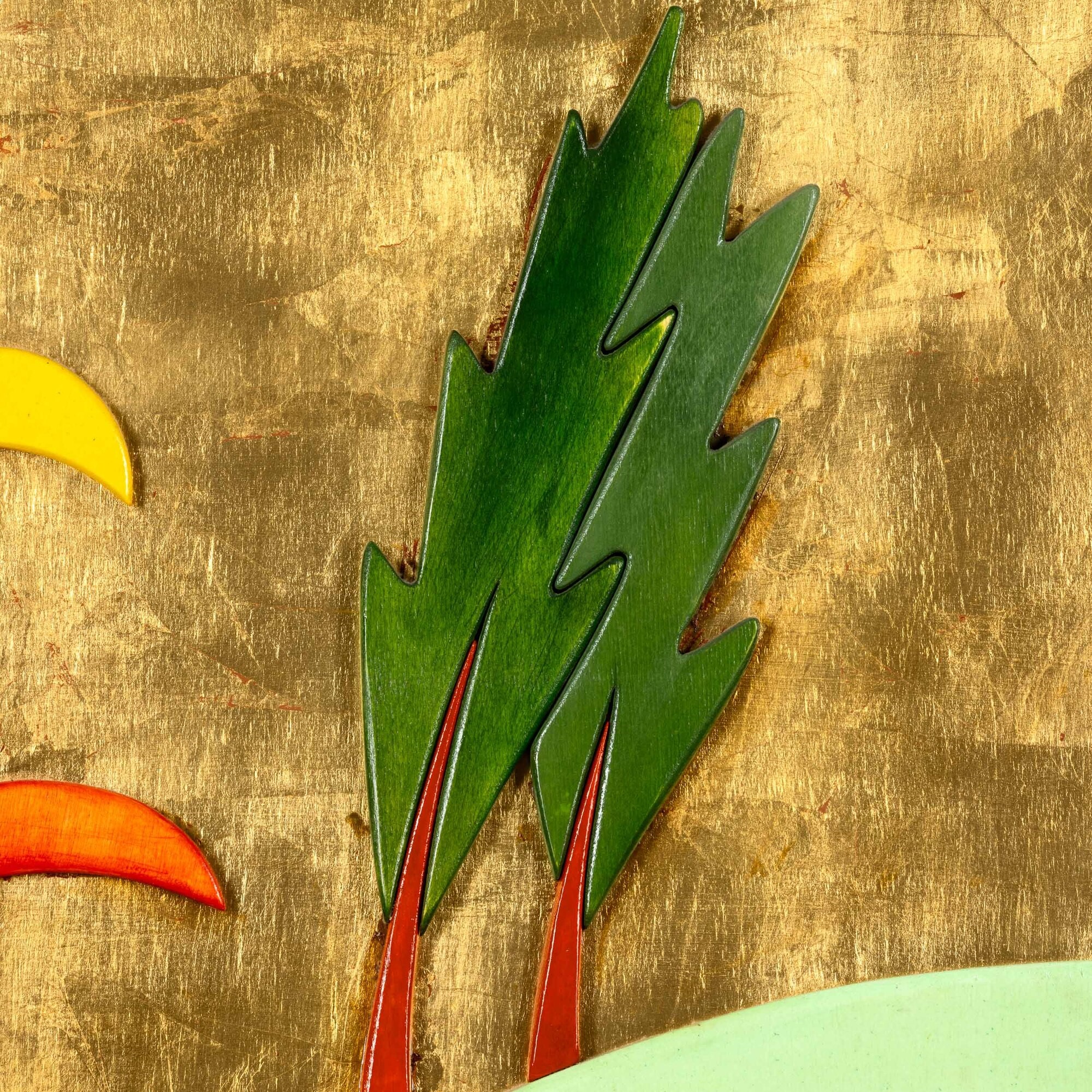 Massimo Sansavini - Fuochino - olio su tavola con applicazioni