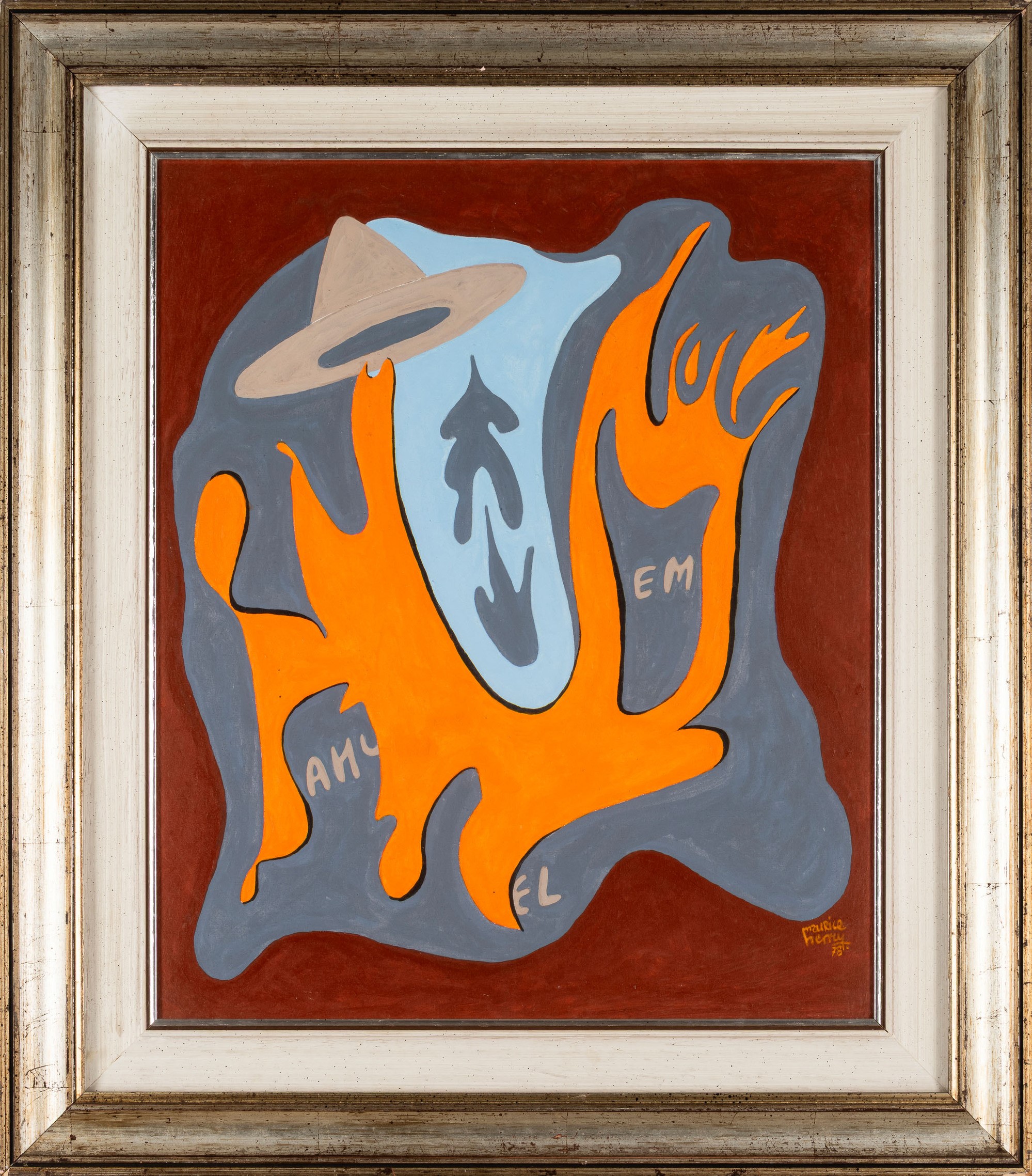 Maurice Henry - Paroles en l’air, acrilico su tela, 1978
