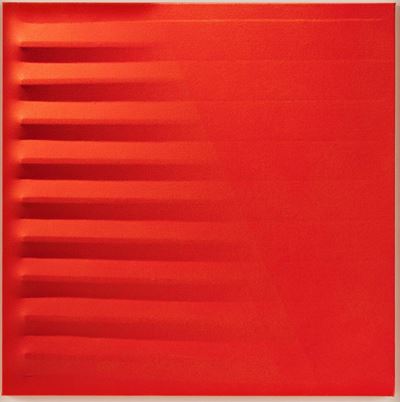 Rosso - tela estroflessa e tempera vinilica, 1980