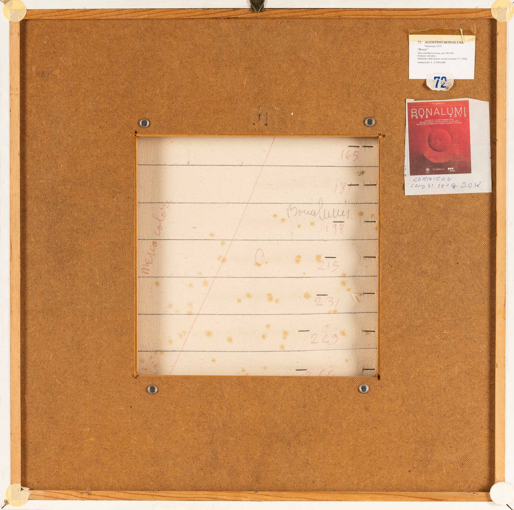 Agostino Bonalumi - Rosso - tela estroflessa e tempera vinilica, 1980