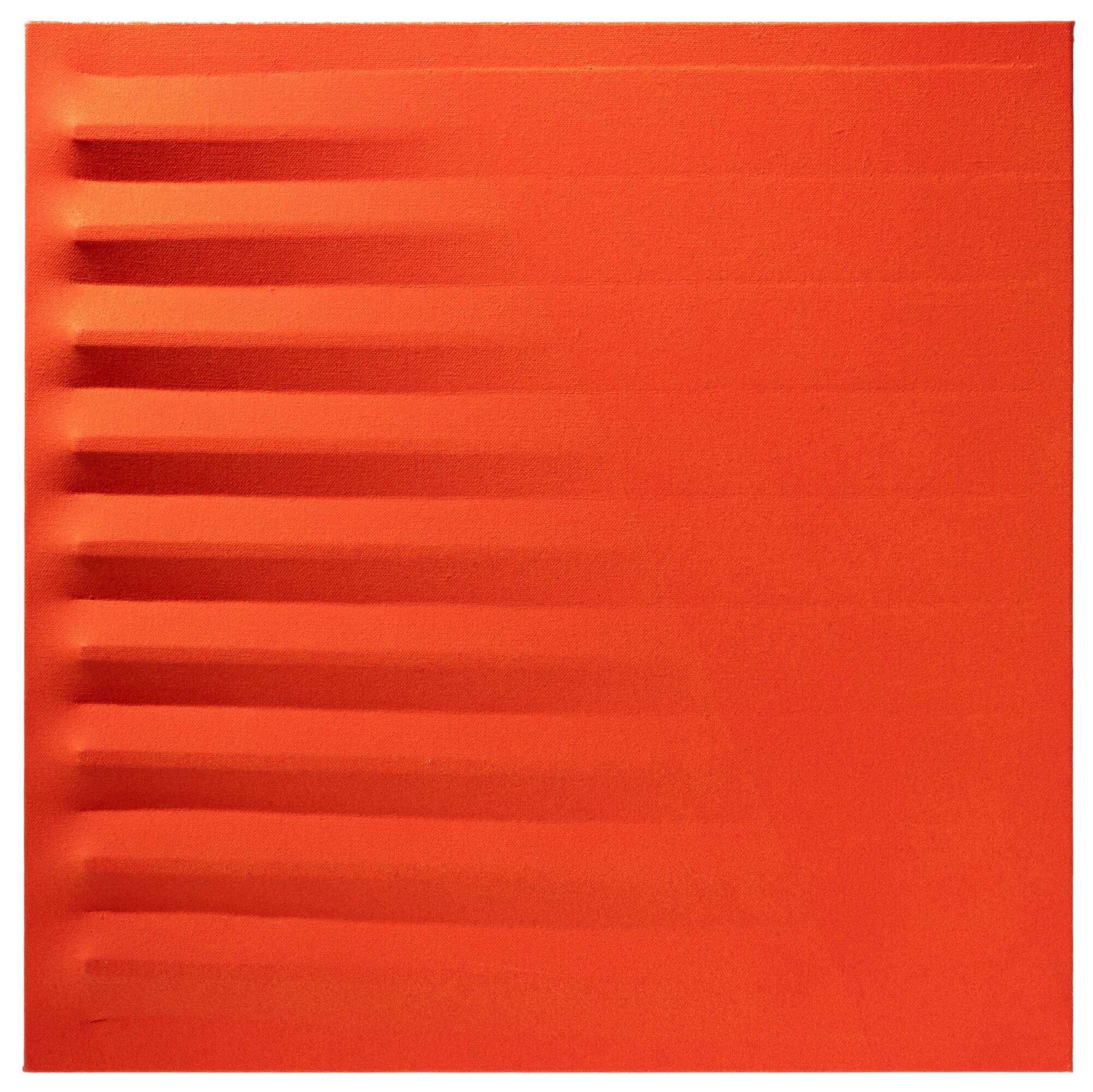Agostino Bonalumi - Rosso - tela estroflessa e tempera vinilica, 1980