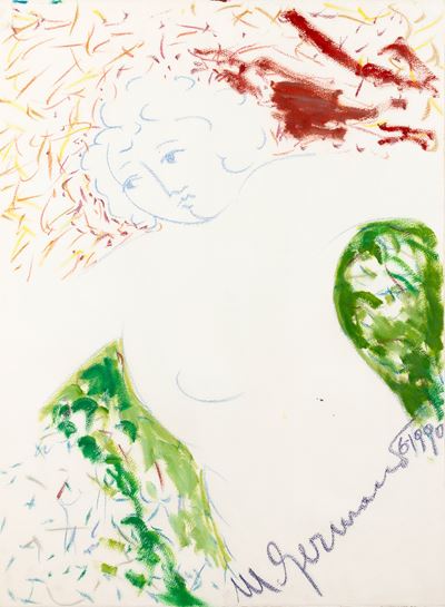 Senza titolo (1990), tecnica mista su carta