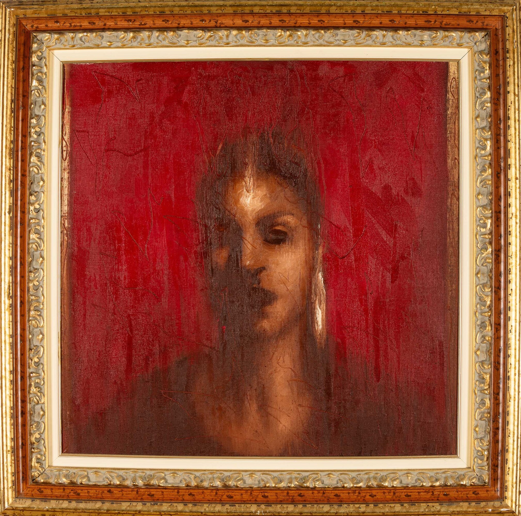 Omar Galliani - Tebe - olio su tela, 1986