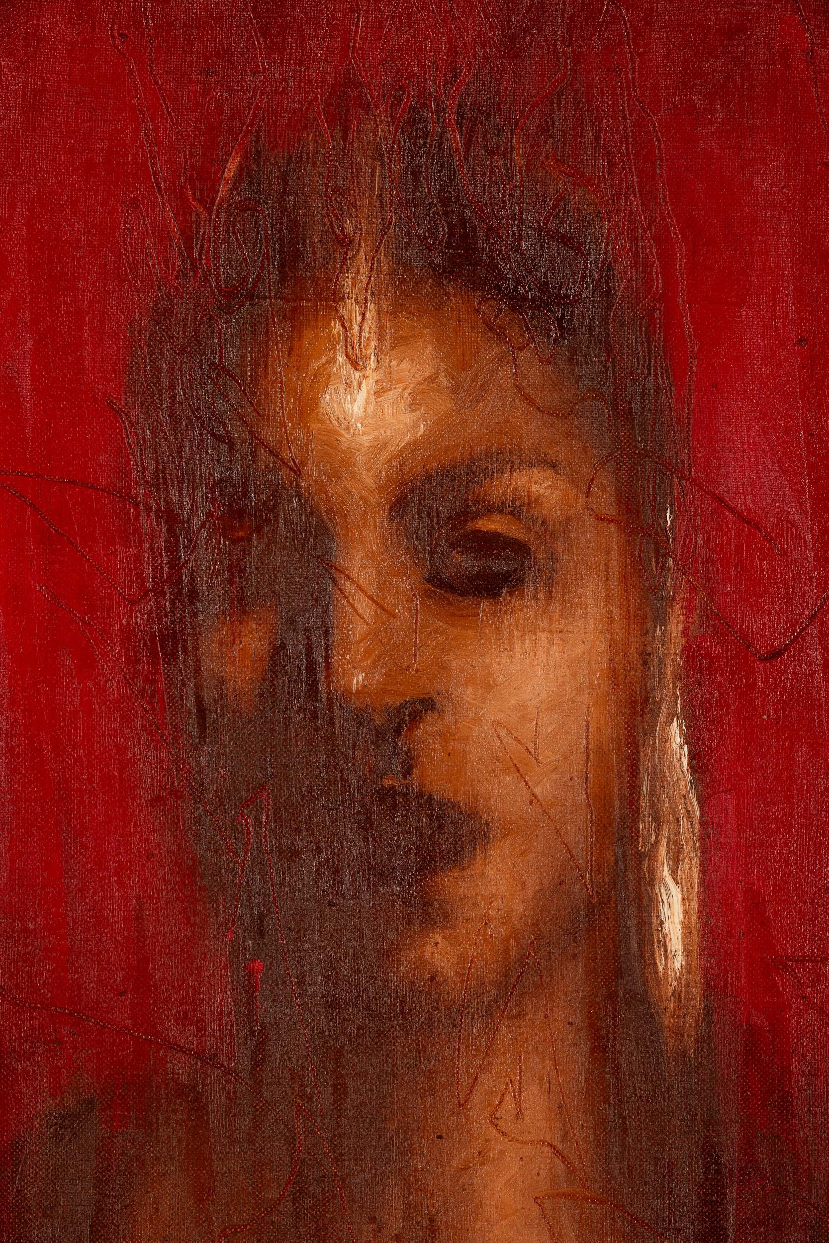 Omar Galliani - Tebe - olio su tela, 1986