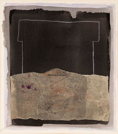 Senza titolo, tempera e collage su carta
