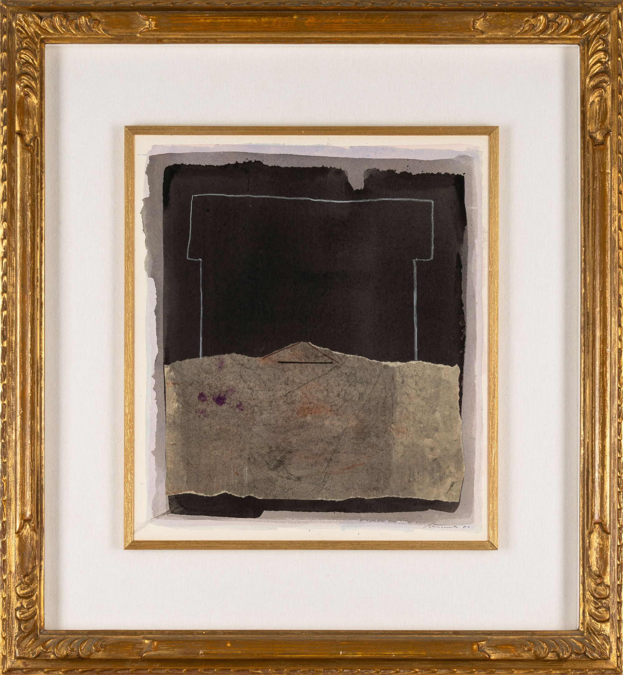 Giuseppe Santomaso - Senza titolo, tempera e collage su carta