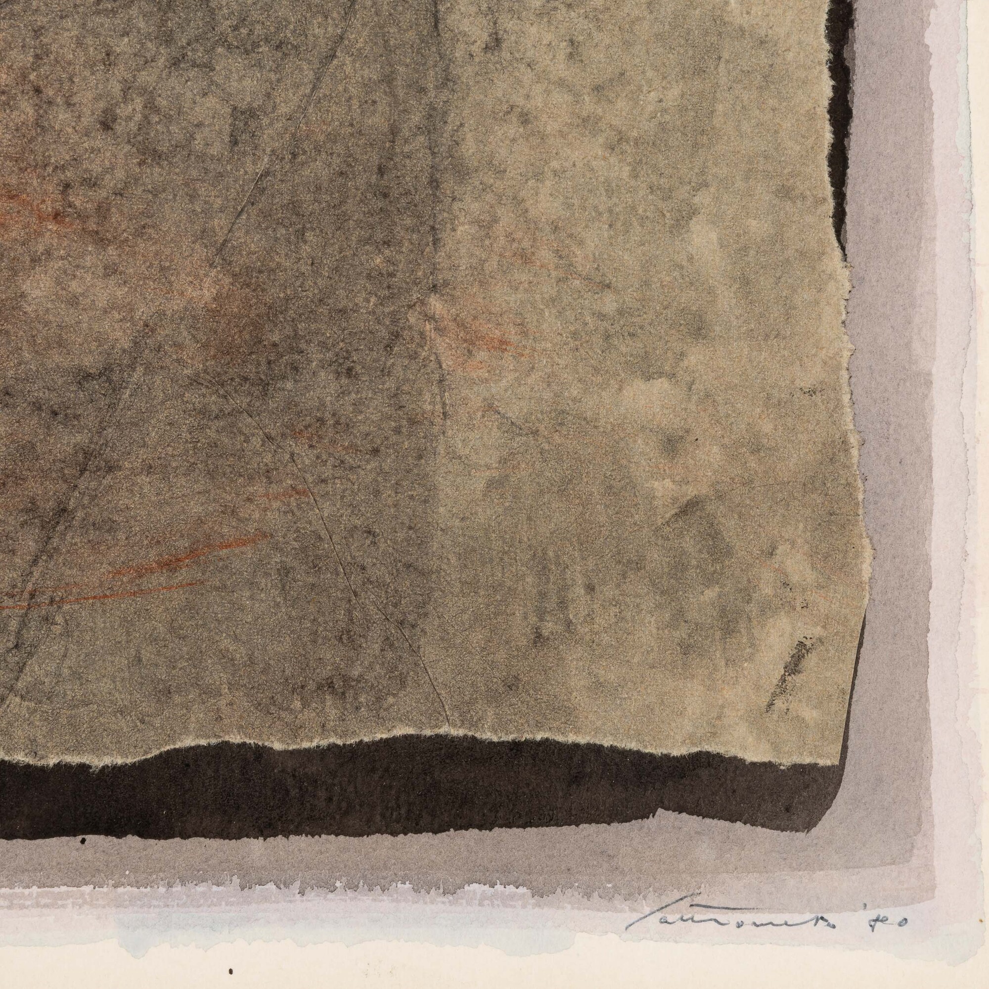 Giuseppe Santomaso - Senza titolo, tempera e collage su carta