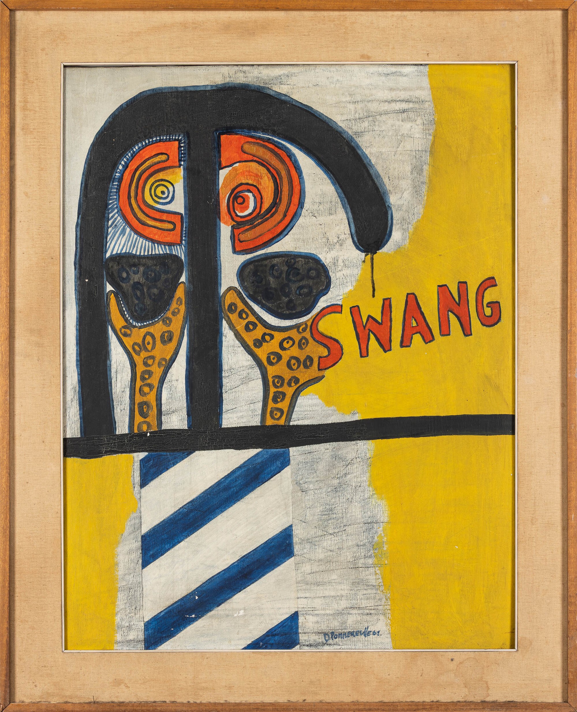 Daniel Pommereulle - Swang, olio su tela, 1962