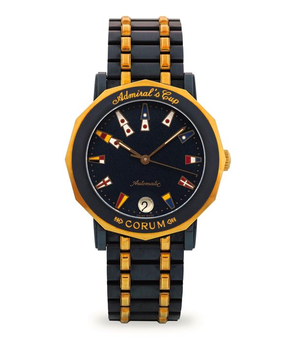 Admiral's Cup in acciaio PVD e oro giallo, automatico, con scatola e garanzia, circa 1990