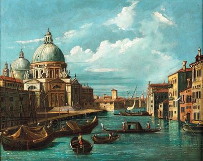 Scuola Veneziana del XVIII-XIX Secolo Veduta del Canal Grande a Venezia