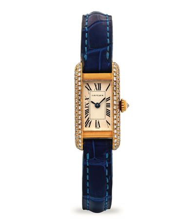 Tank Allongée ref 828006 in oro giallo con diamanti, circa 1995