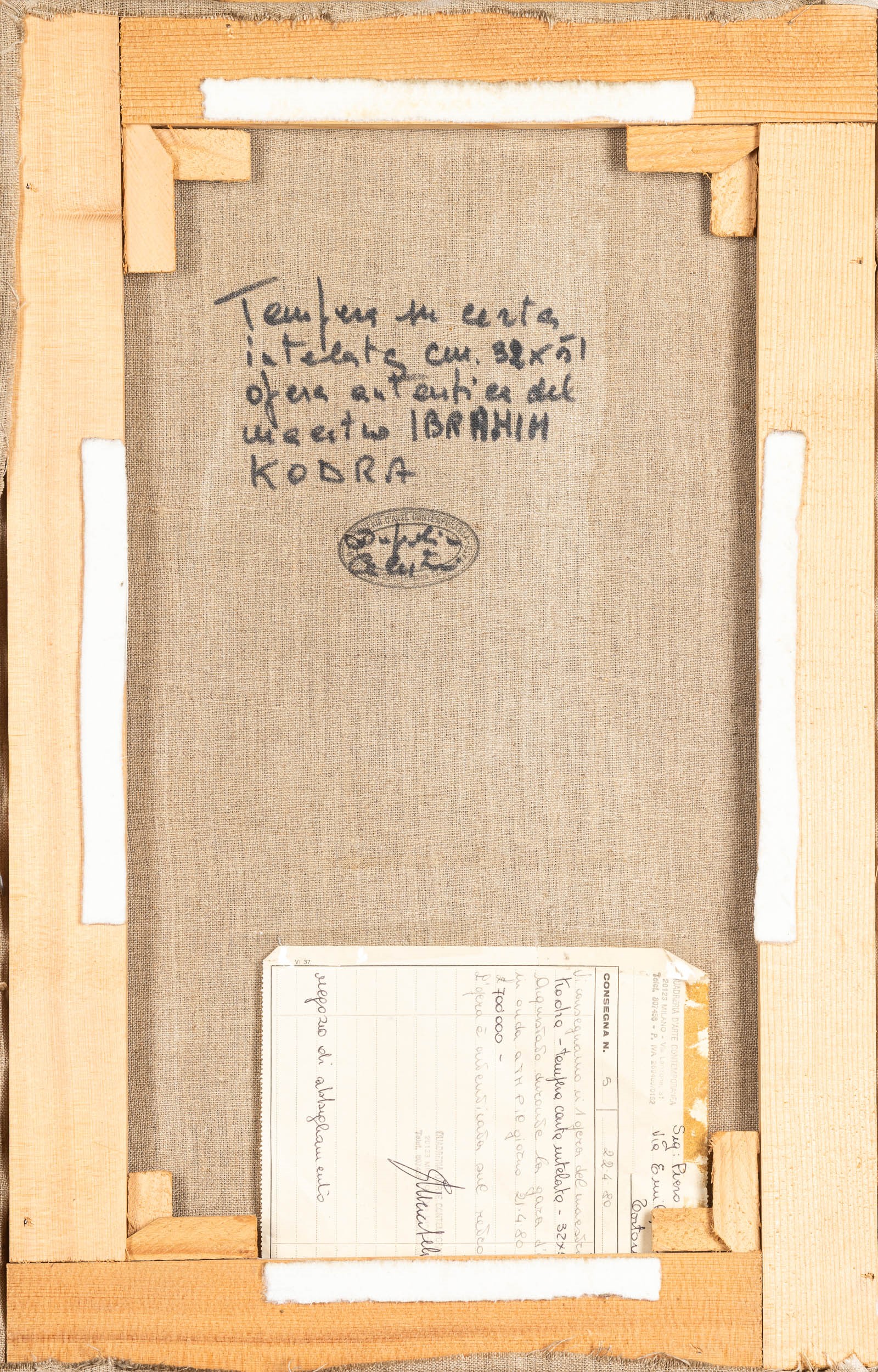 Ibrahim Kodra - Senza titolo, tempera su carta intelata
