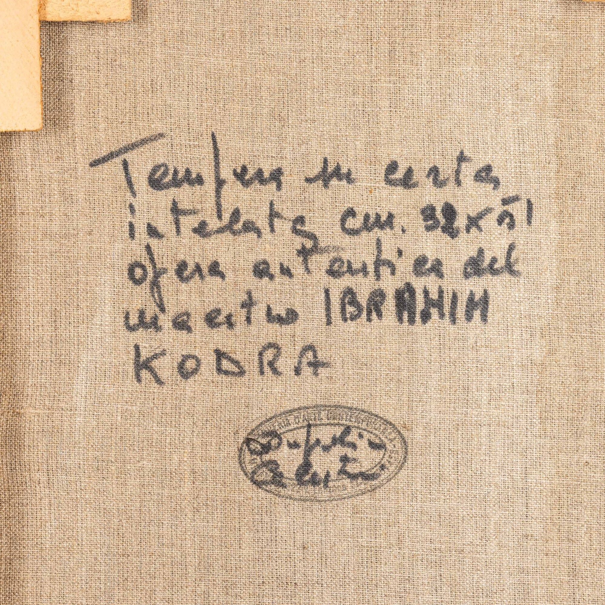 Ibrahim Kodra - Senza titolo, tempera su carta intelata
