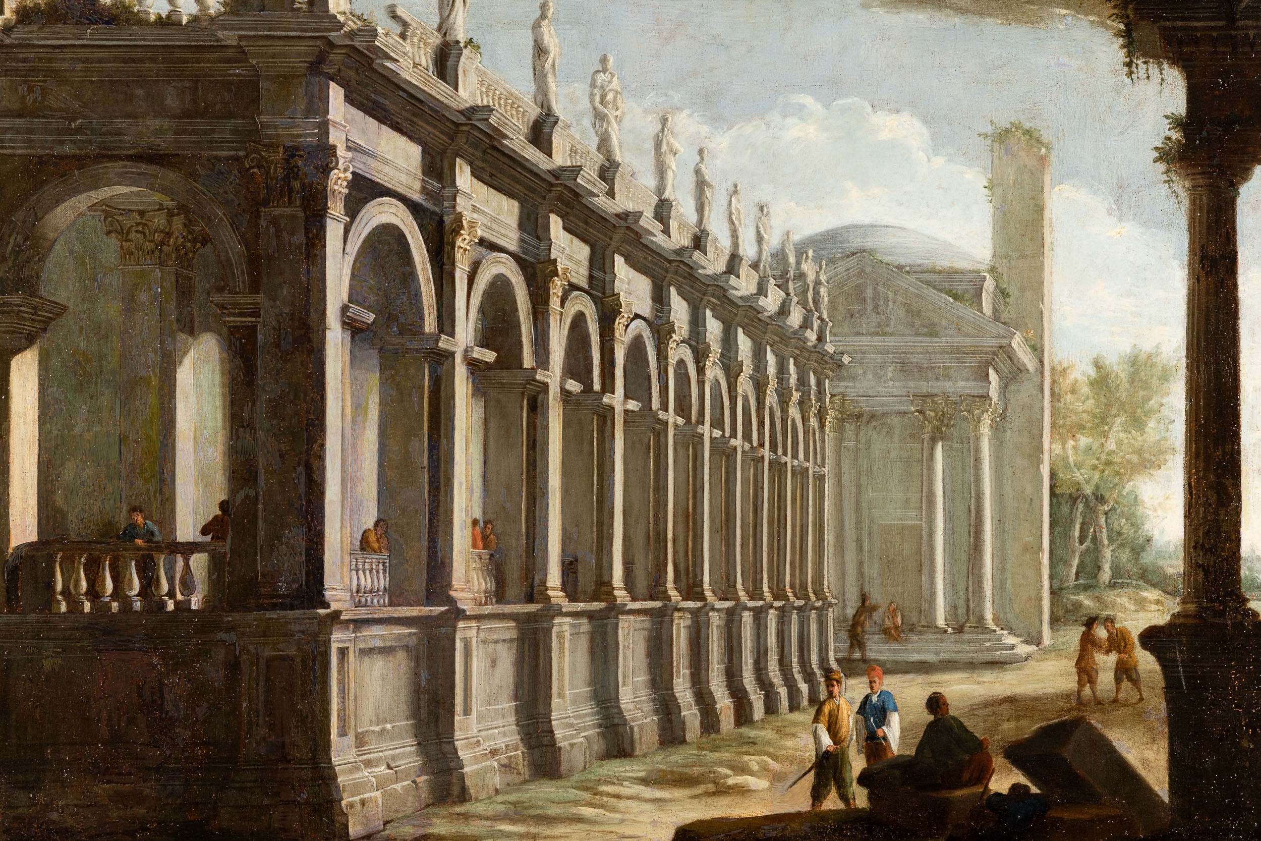 Viviano Codazzi - Capricci con architetture e figure (coppia di dipinti)