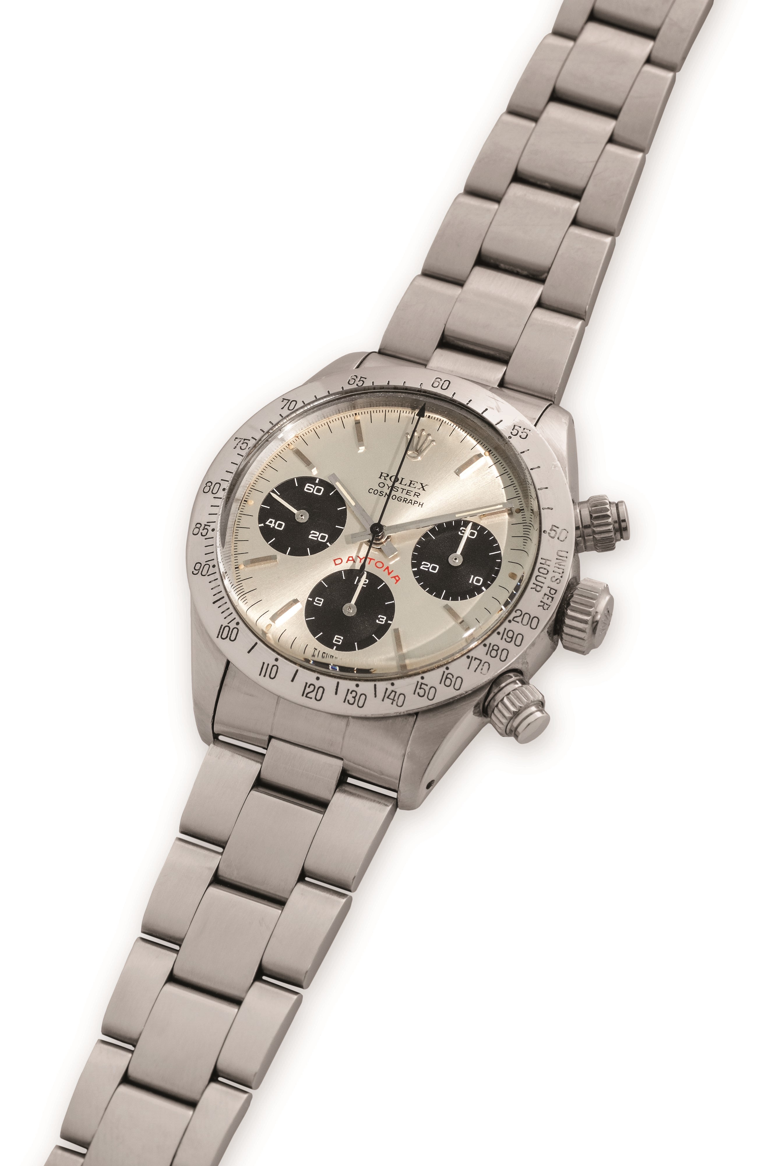 Rolex - Cosmograph Daytona 'Big Red', ref 6265, circa 1979, acciaio, 37 mm