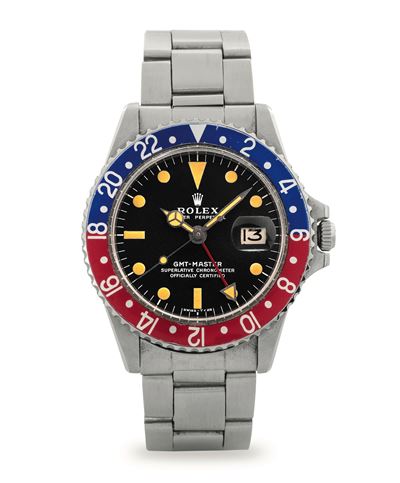 GMT Master 'Pepsi', referenza 1675, acciaio, quadrante nero opaco, circa 1972