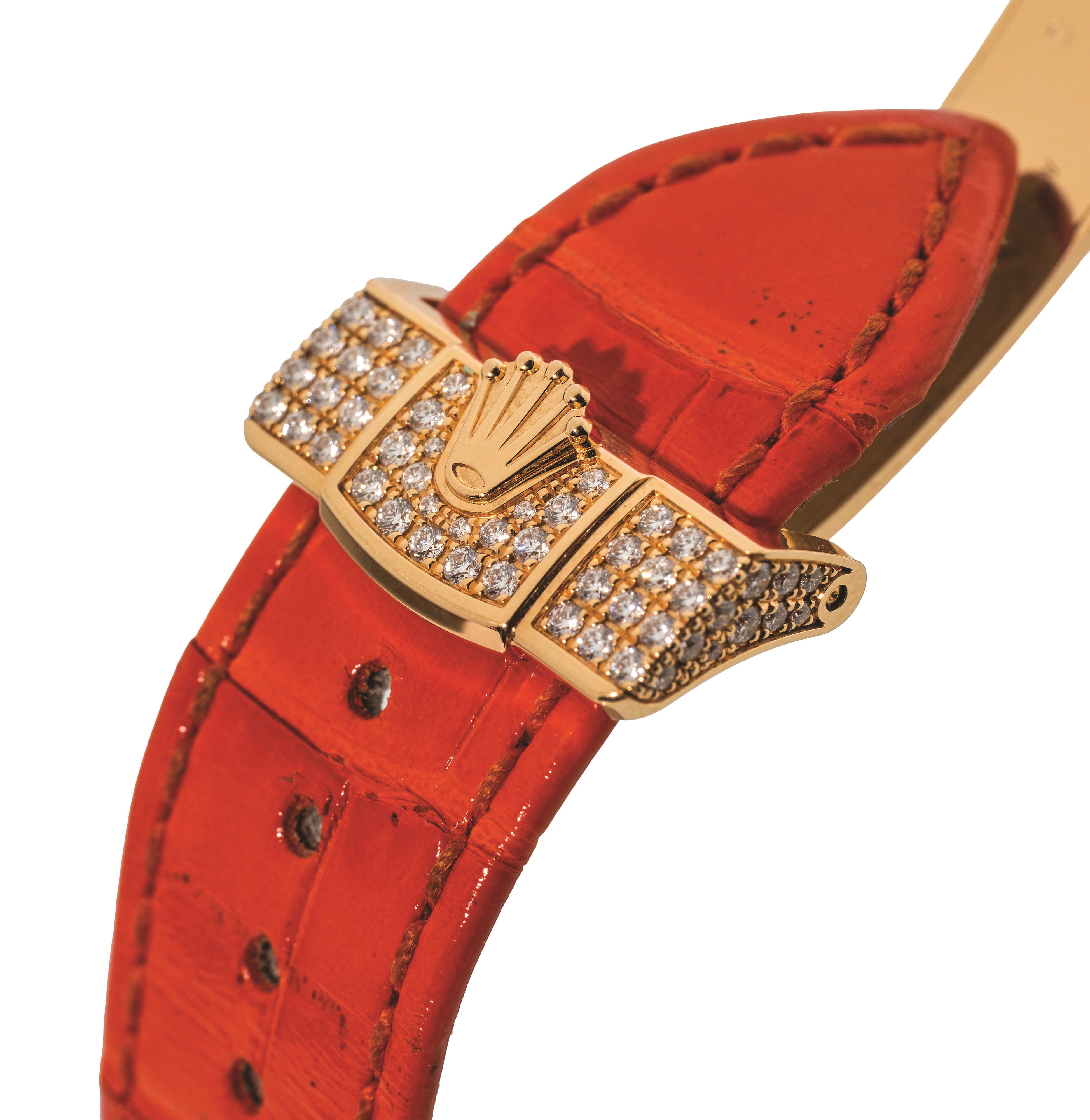 Rolex - Day-Date ref 128158 RBR in oro giallo con diamanti e quadrante Pavè, circa 2024