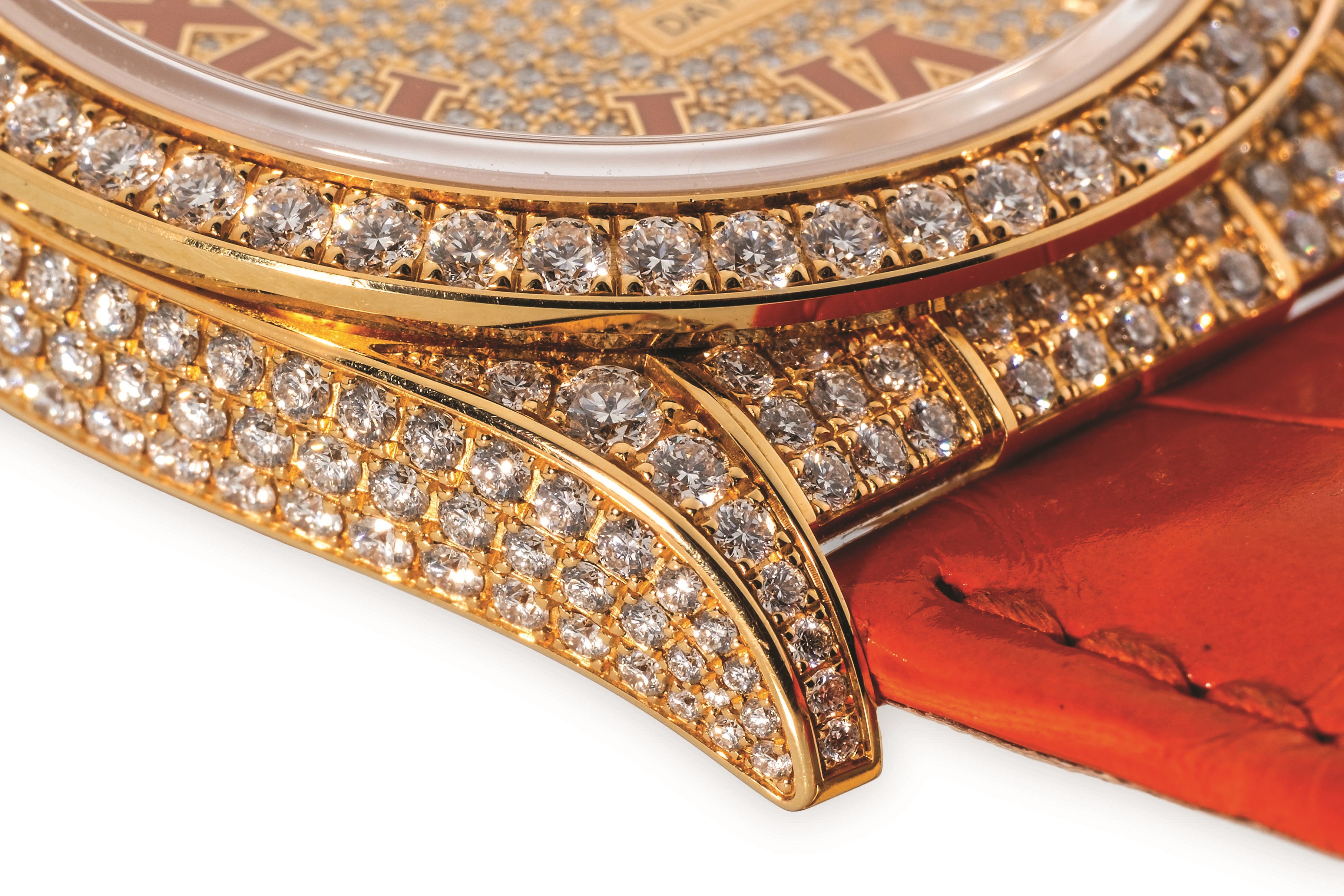 Rolex - Day-Date ref 128158 RBR in oro giallo con diamanti e quadrante Pavè, circa 2024