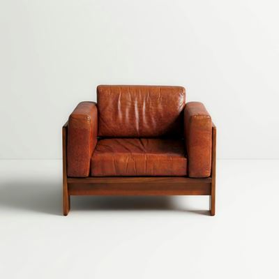 Poltrona modello Bastiano, legno e skai, Italia, circa 1960