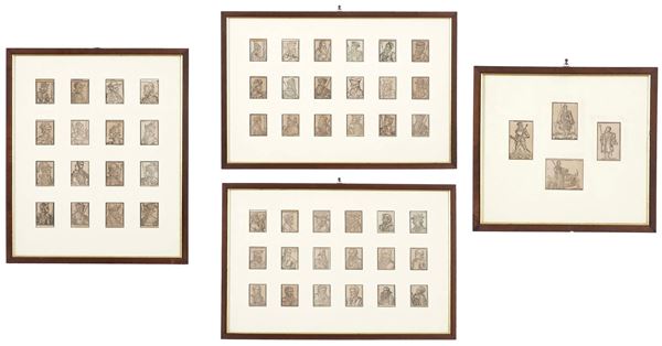 Incisore del XVI-XVII secolo Collezione di cinquantasei effiggi di condottieri