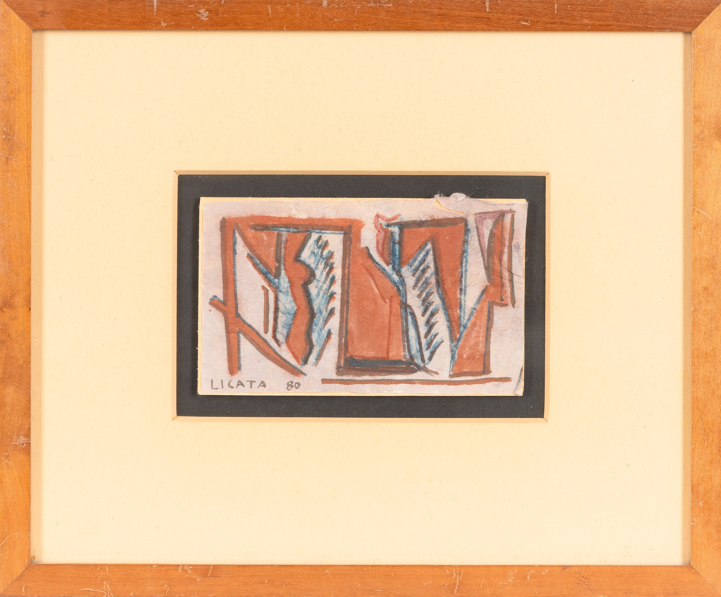 Riccardo Licata - Senza titolo, matita su carta di riso, 1980