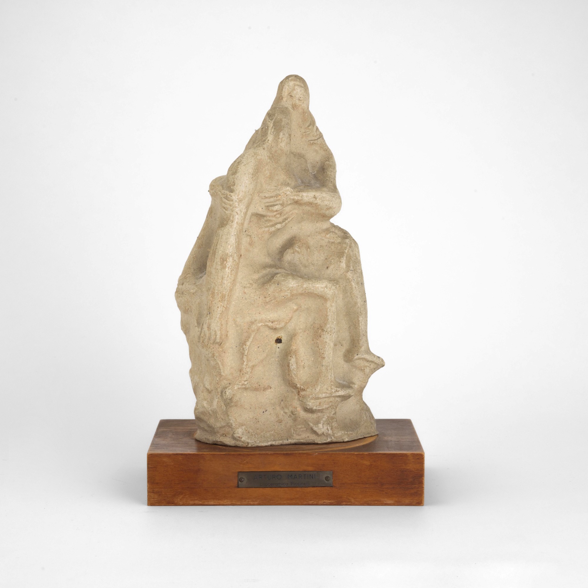 Arturo Martini - Pietà in scultura in gres ceramico su base in legno