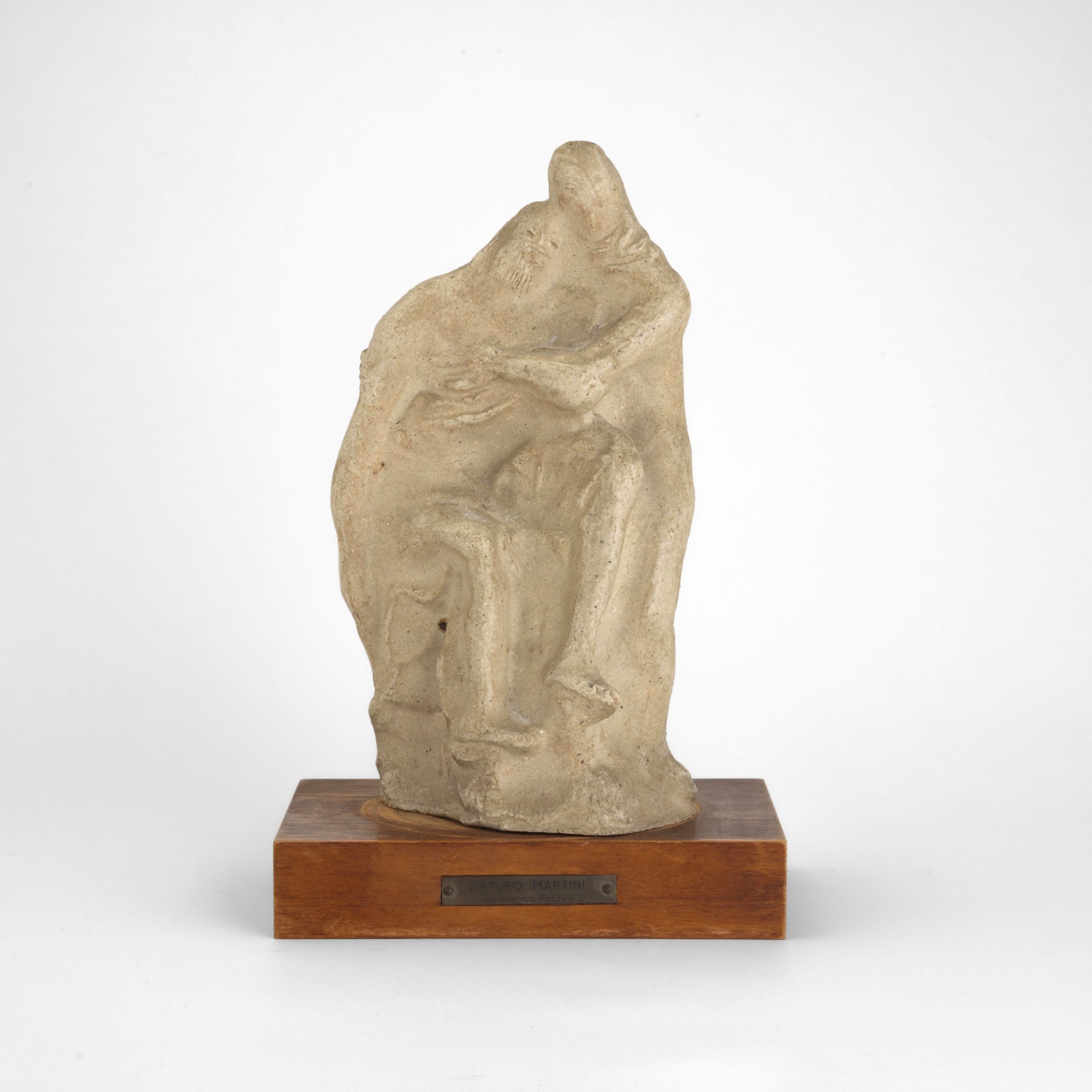 Arturo Martini - Pietà in scultura in gres ceramico su base in legno
