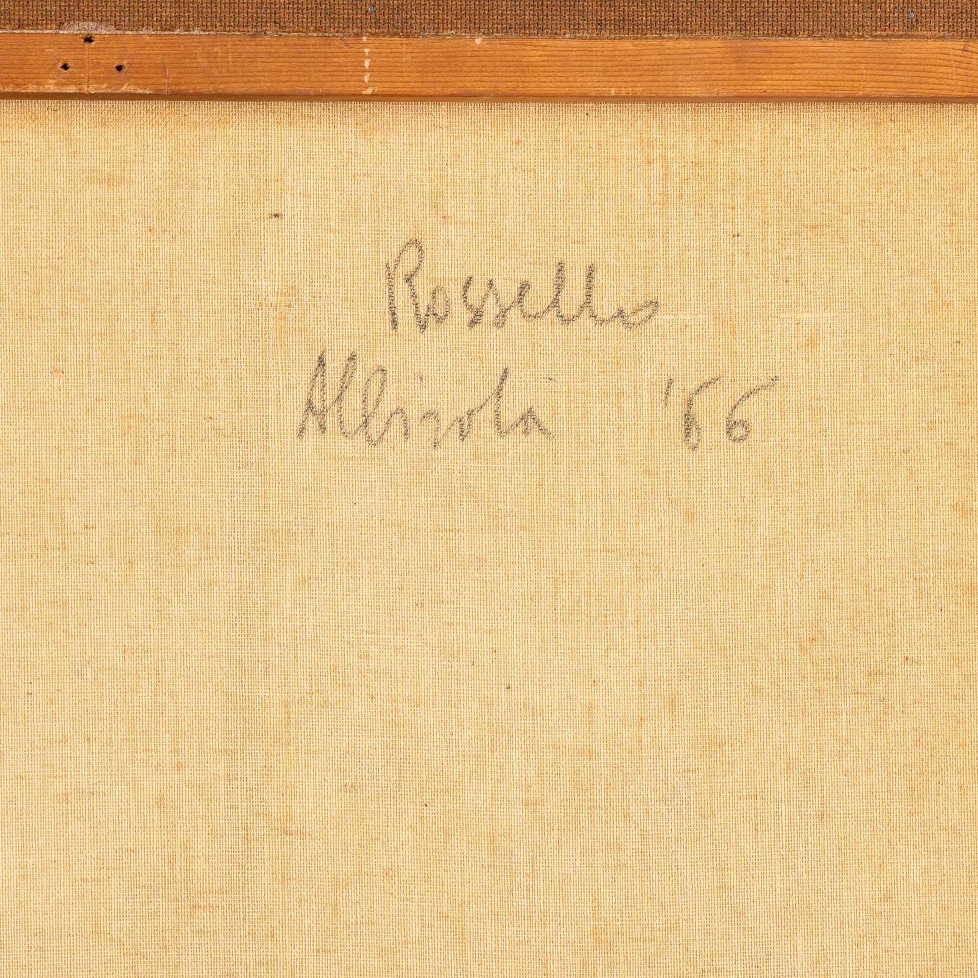 Mario Rossello - Riunione, olio su tela, 1966