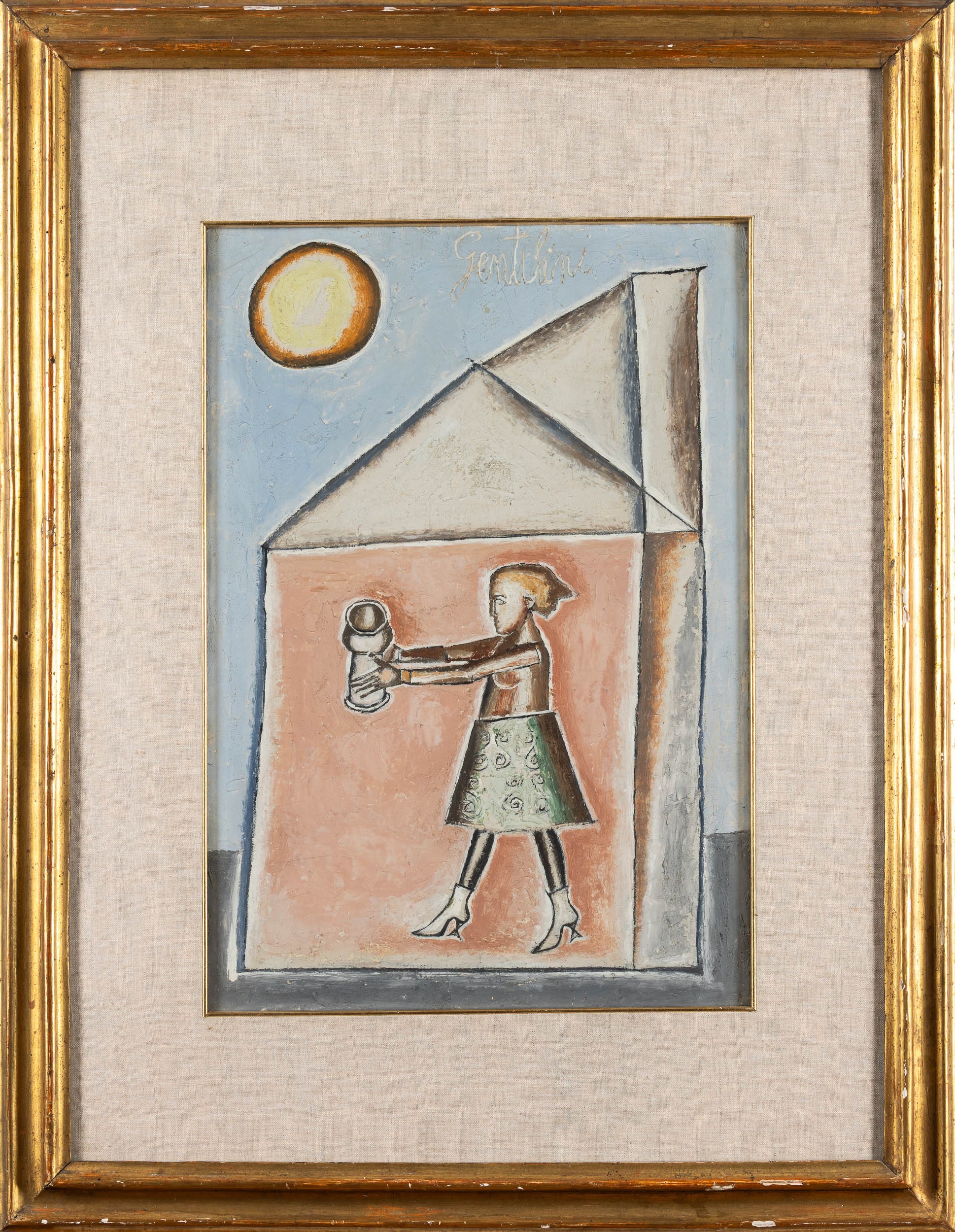 Franco Gentilini - Ragazza con anfora, olio su tela, 1953