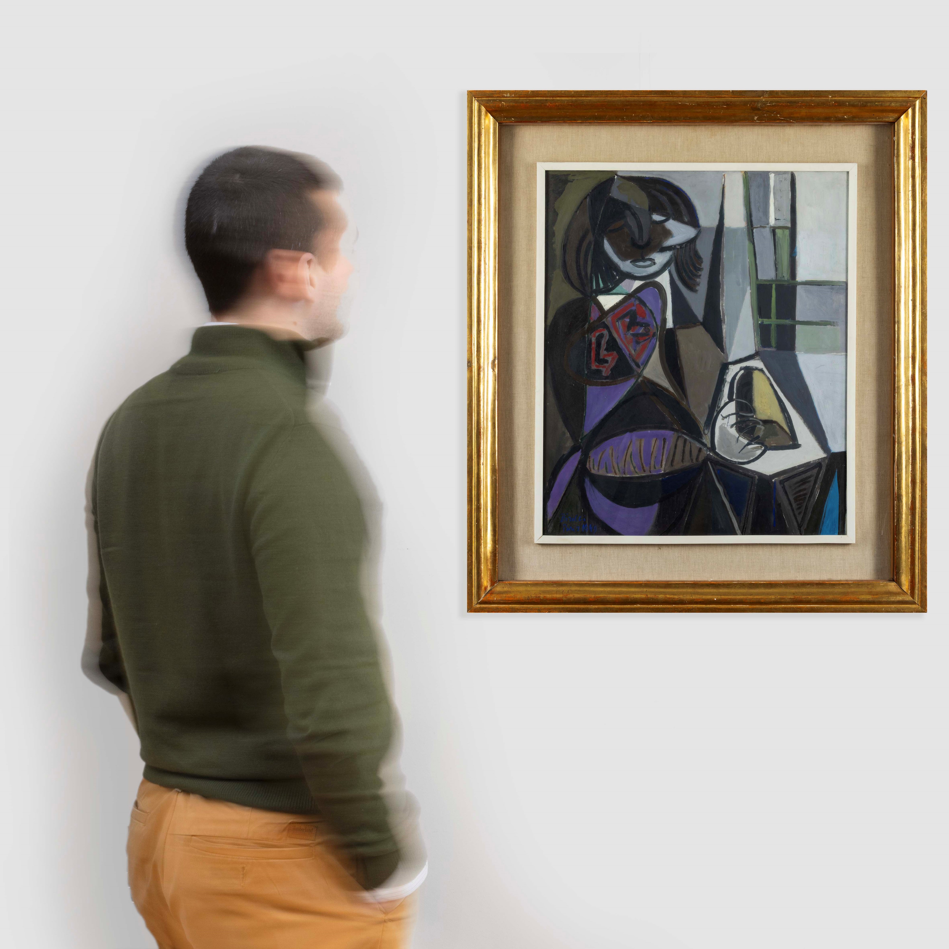 Renato Birolli - Figura col pane, olio su tela