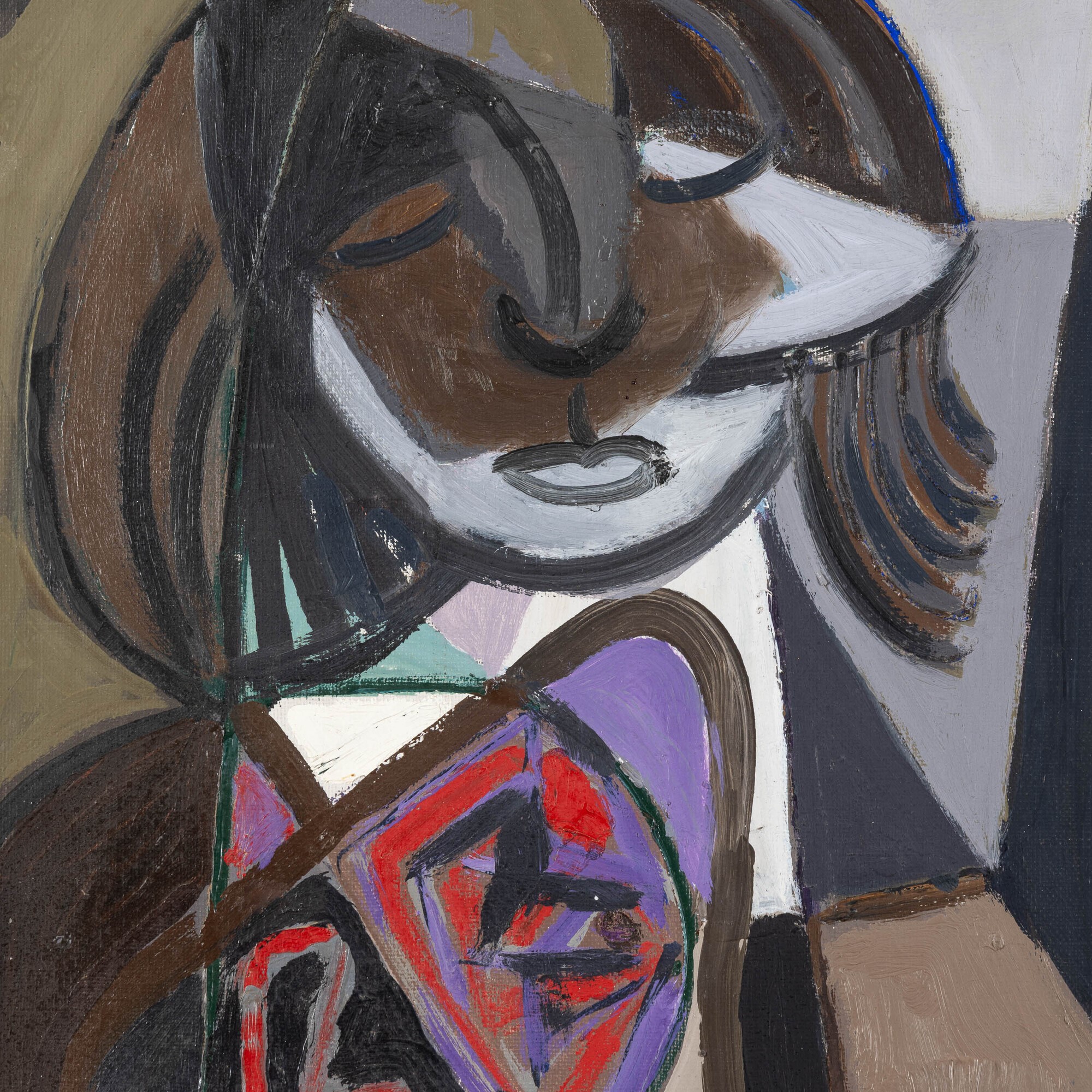 Renato Birolli - Figura col pane, olio su tela