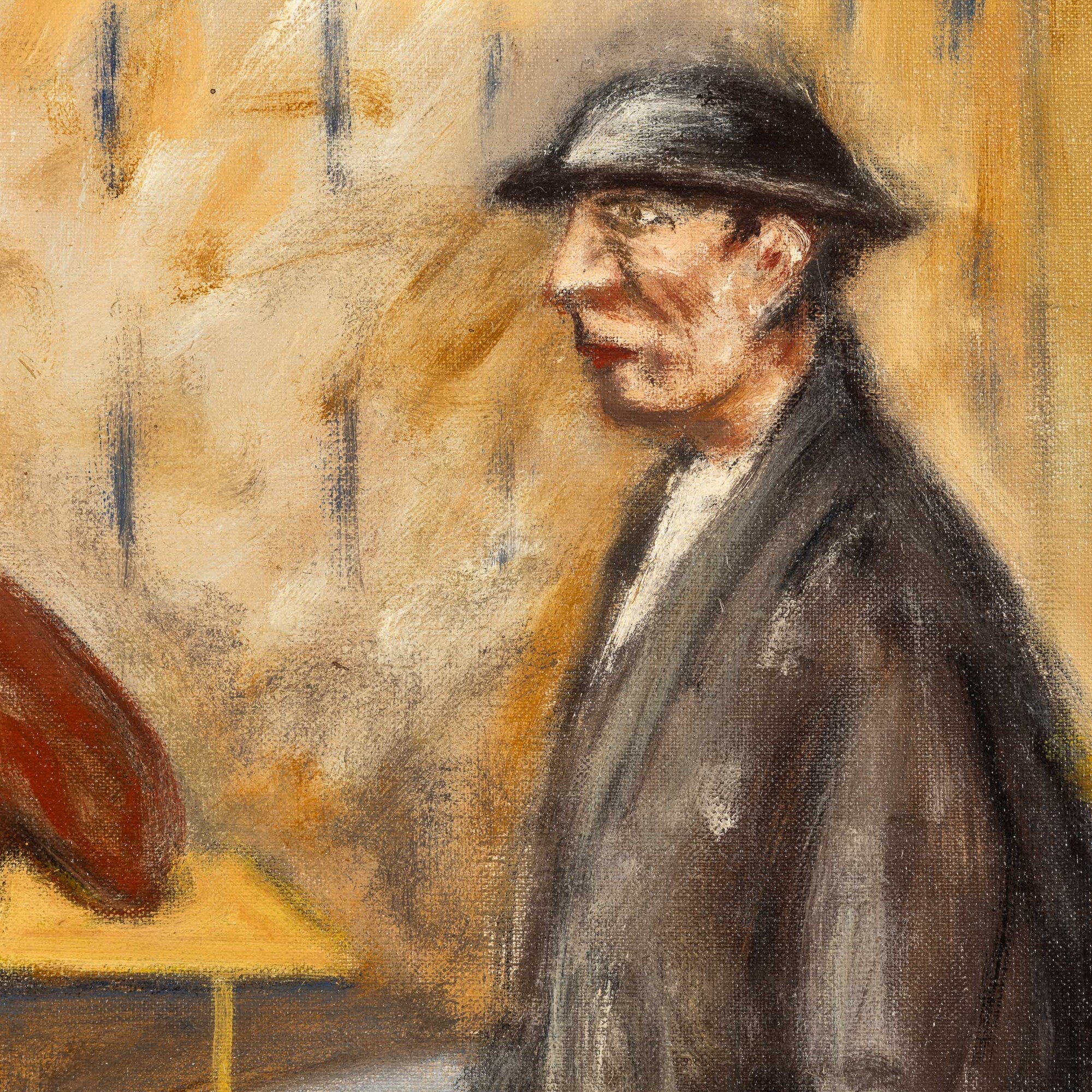 Ottone Rosai - Interno di caffè, olio su tela