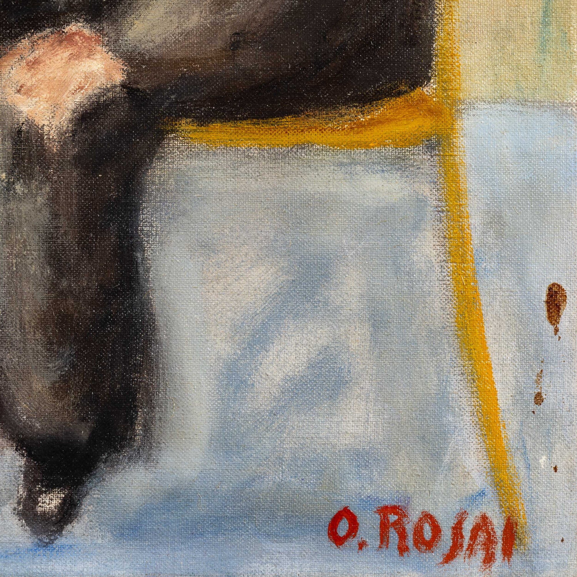 Ottone Rosai - Interno di caffè, olio su tela