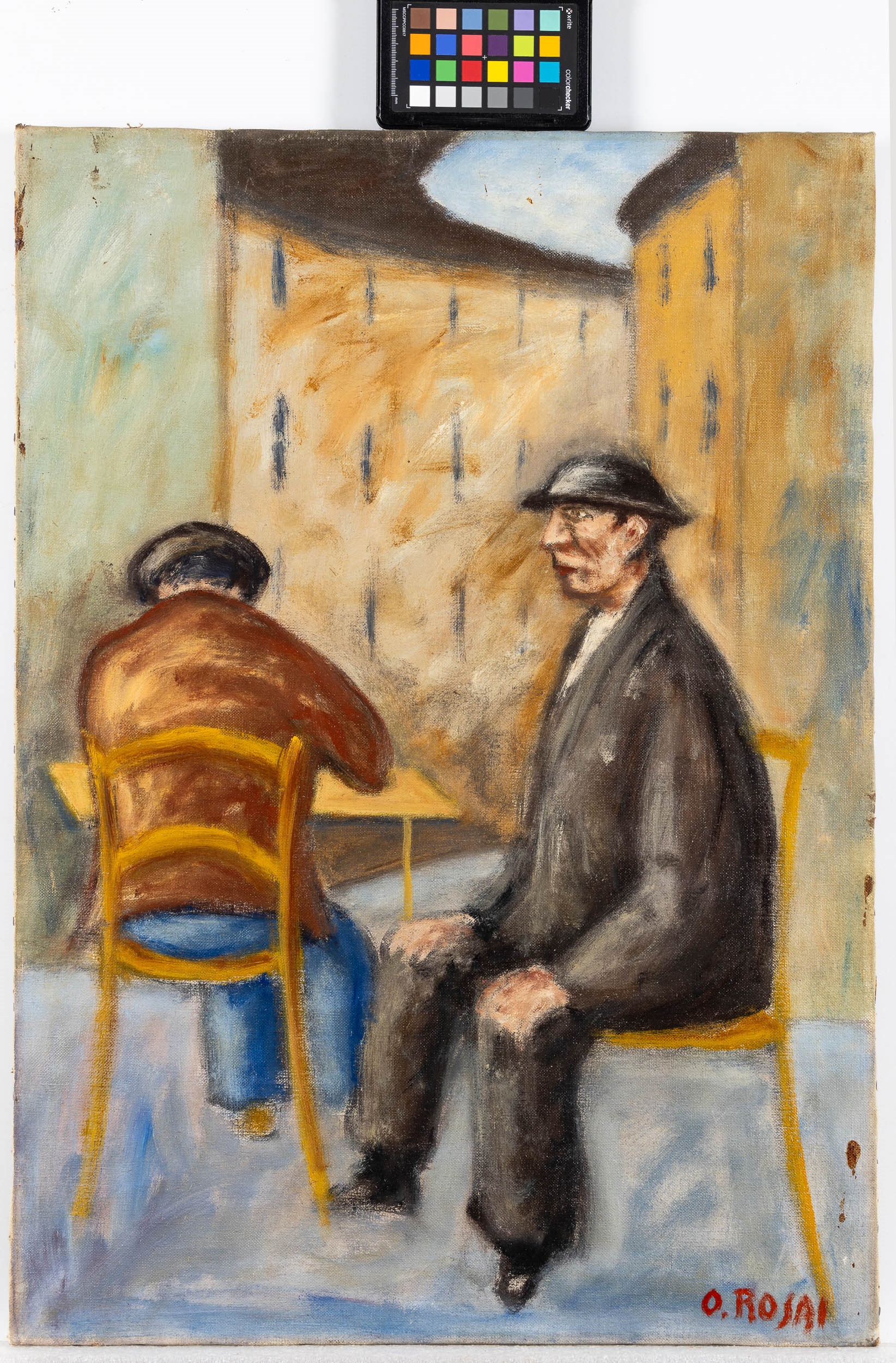 Ottone Rosai - Interno di caffè, olio su tela