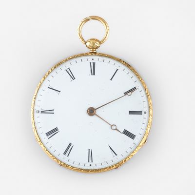 Orologio da tasca, cassa in oro giallo 18k con raffigurazione di Piazza San Pietro