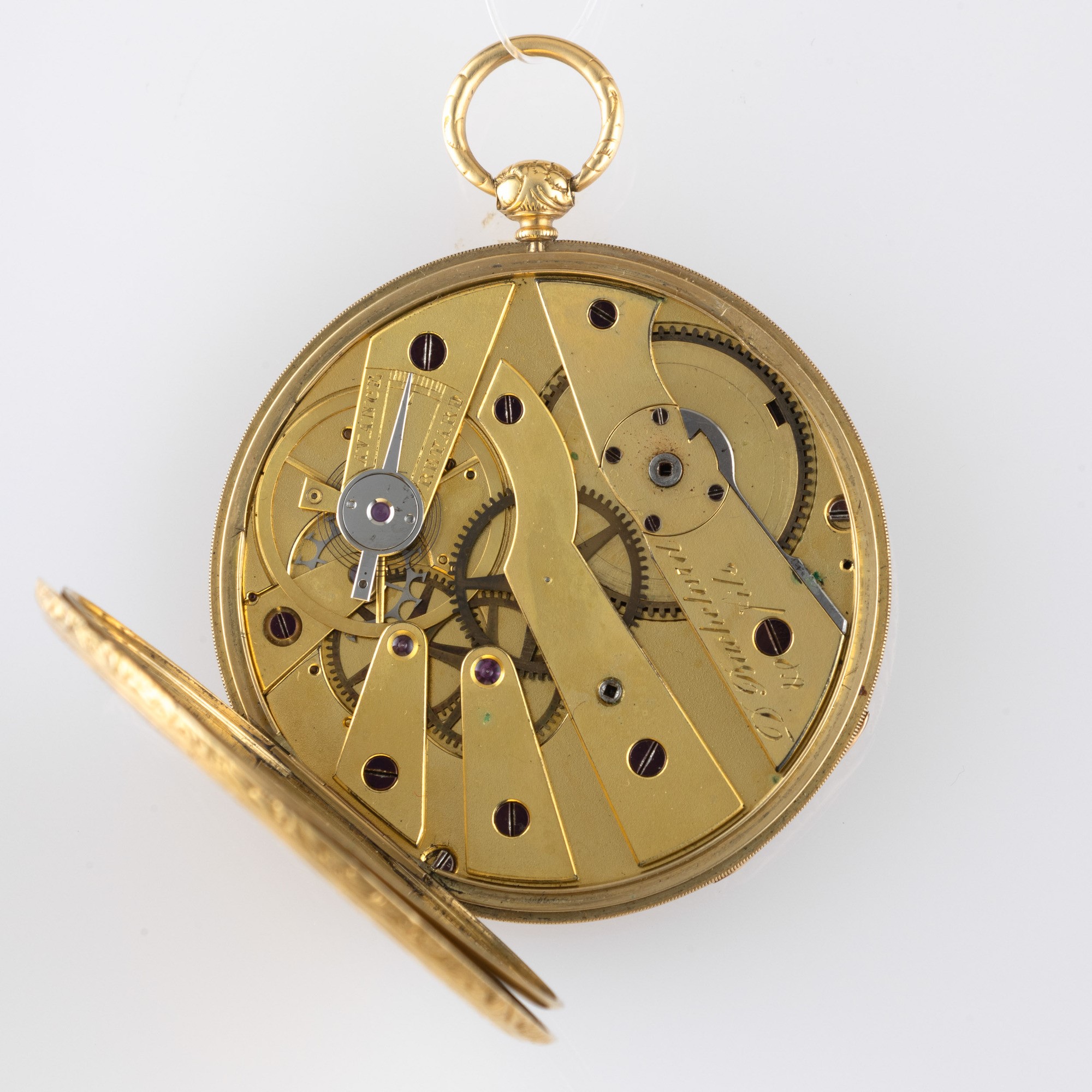 Orologio da Tasca in Oro Giallo 18k con Cassa con Raffigurazione di Piazza San Pietro, Quadrante ...