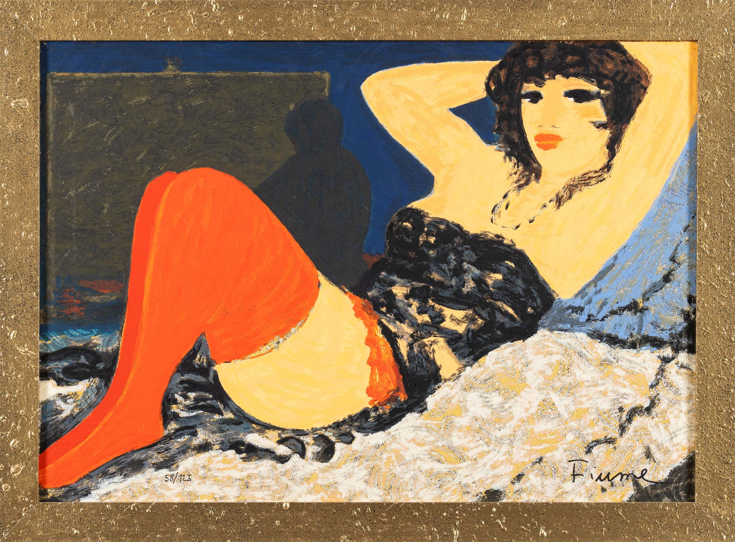 Salvatore Fiume - La modella del pittore, serigrafia