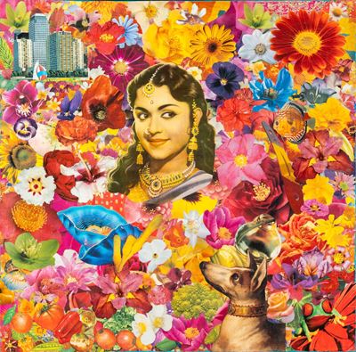 La regina delle periferie, collage su tela