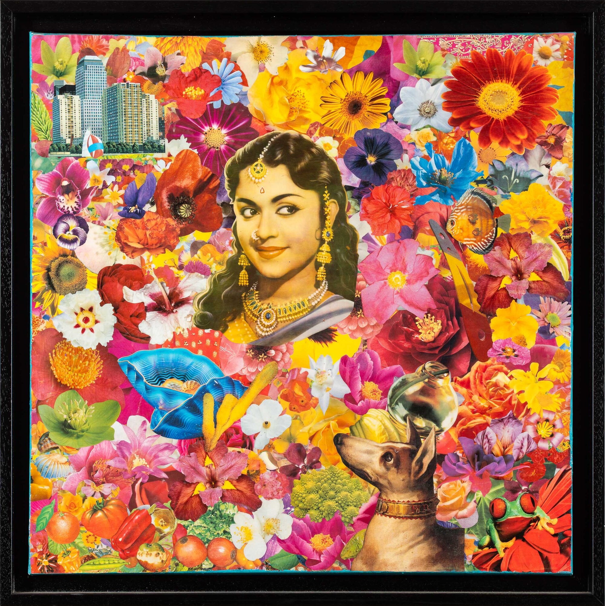 Felipe Cardena - La regina delle periferie, collage su tela