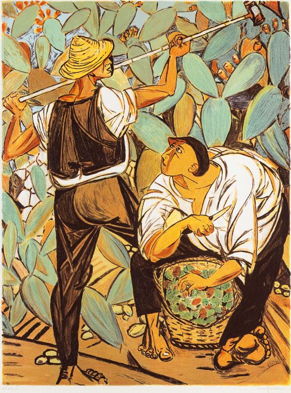 Giuseppe Migneco - La raccolta dei fichi d’India