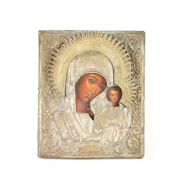 Icona Madonna di Kazan. Russia XIX-XX secolo