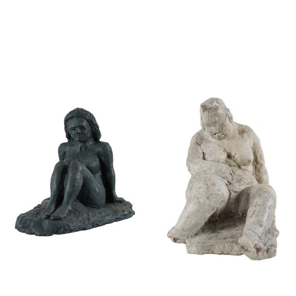 Scultore del XX secolo Due figure femminili