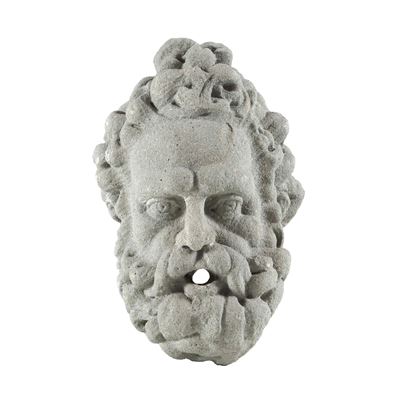 Mascherone da fontana, probabile XVII secolo, pietra