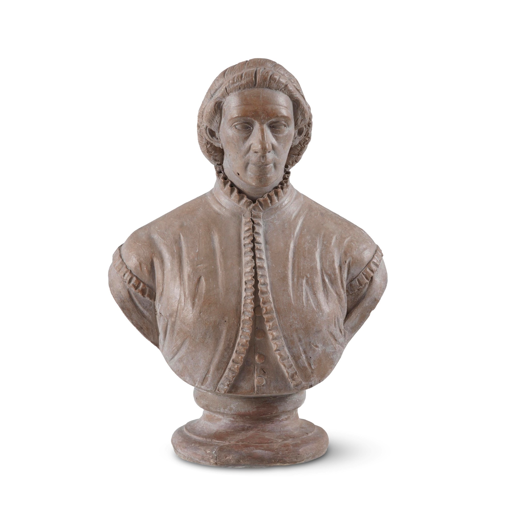 Gruppo scultoreo, Tre grandi teste virili in gesso e terracotta patinata