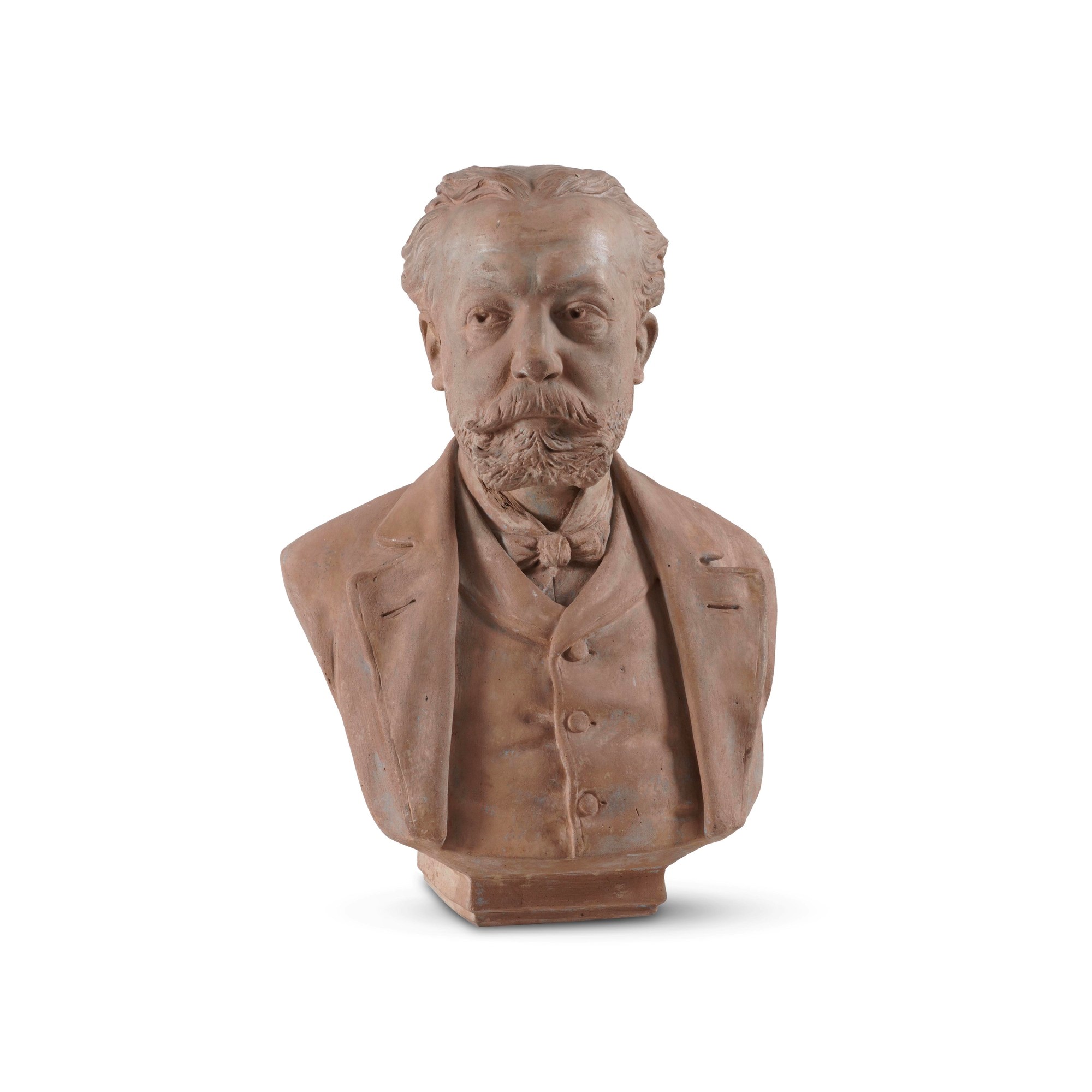 Gruppo scultoreo, Tre grandi teste virili in gesso e terracotta patinata