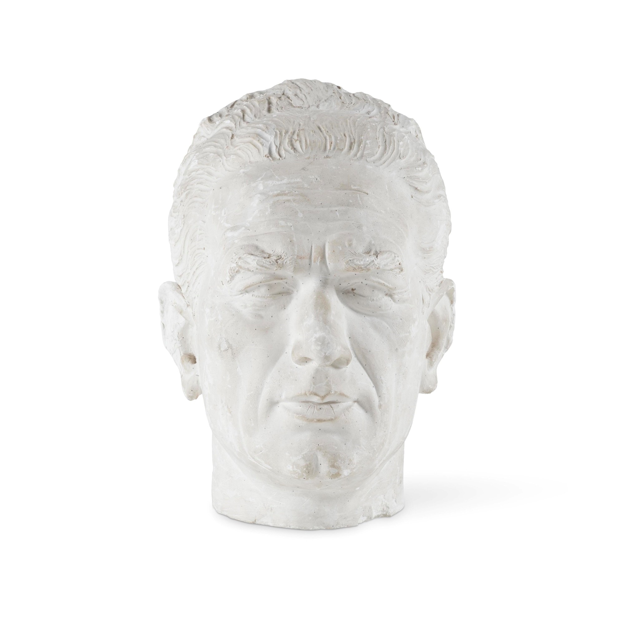 Gruppo scultoreo, Tre grandi teste virili in gesso e terracotta patinata