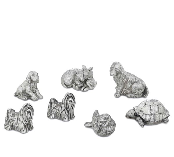 Lotto di sette animali, manifattura del xx secolo